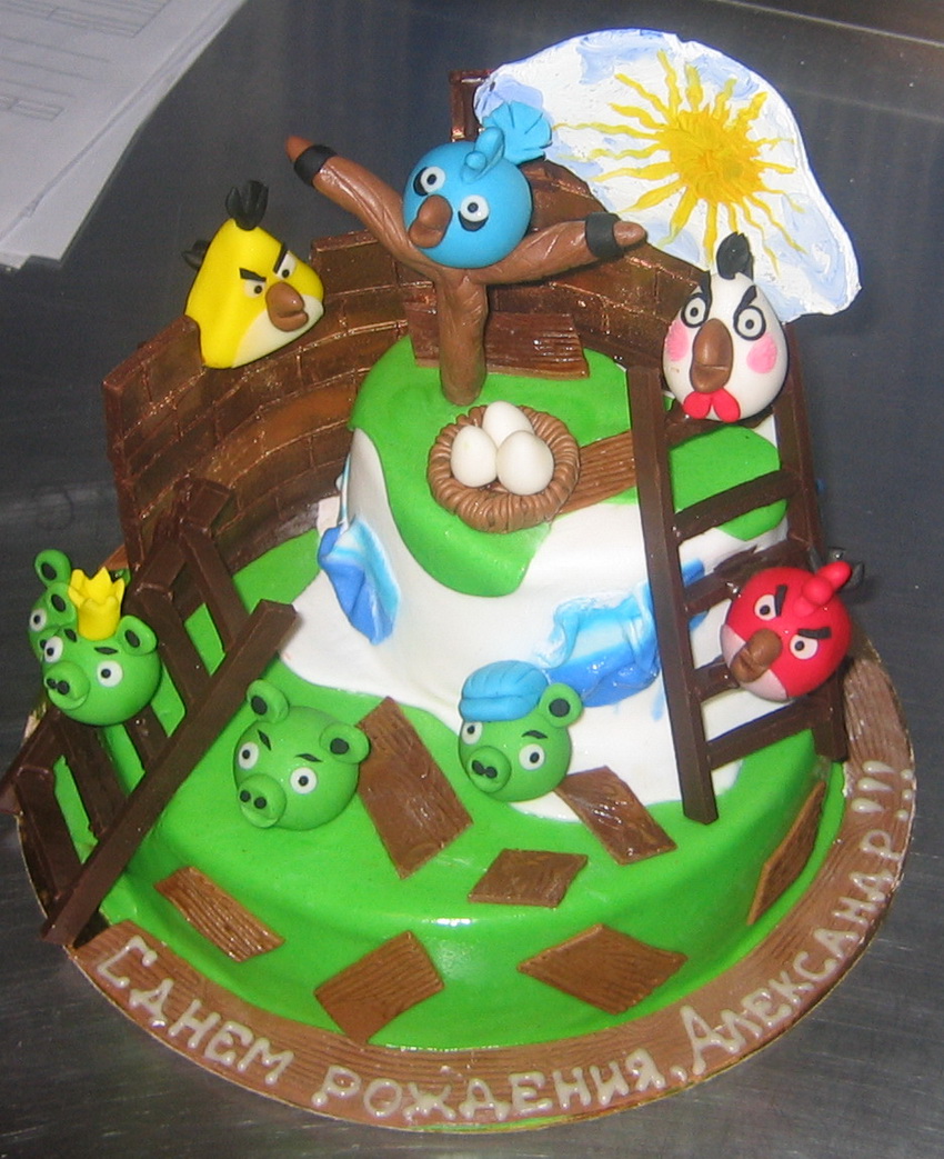 Детский торт Злые птички